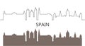 Spain logo. Isolated Spanish architecture on white background